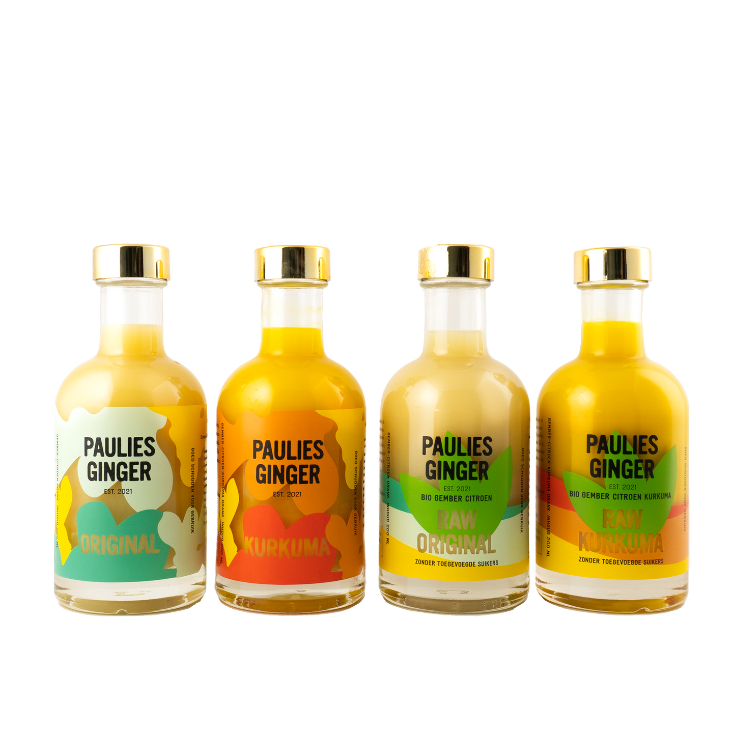  Vier smaken 4x - 200ml by Paulies Ginger  sold by Paulies Ginger 